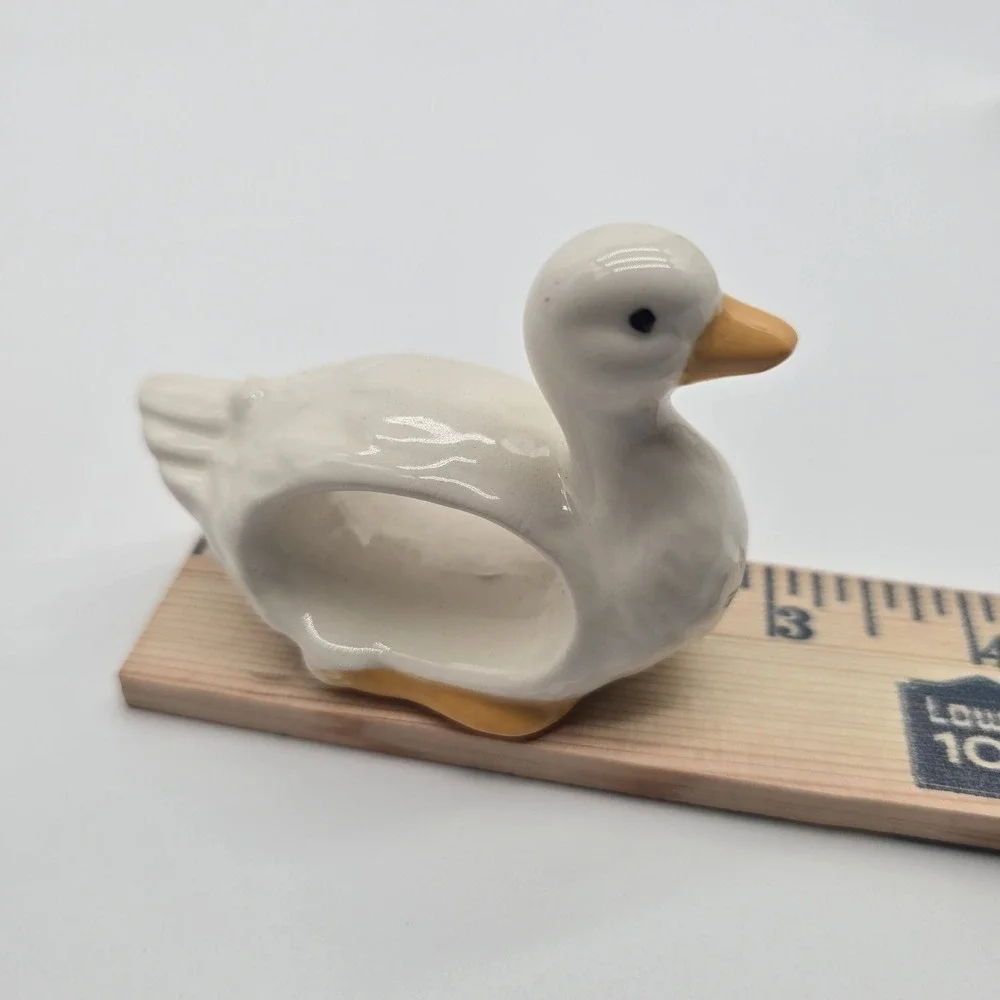 Vintage Handmade Duck Napkin Holders Glazed Ceramic Set‎ of 3